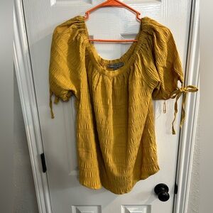 Alex & Parker women’s xl golden yellow short sleeve blouse